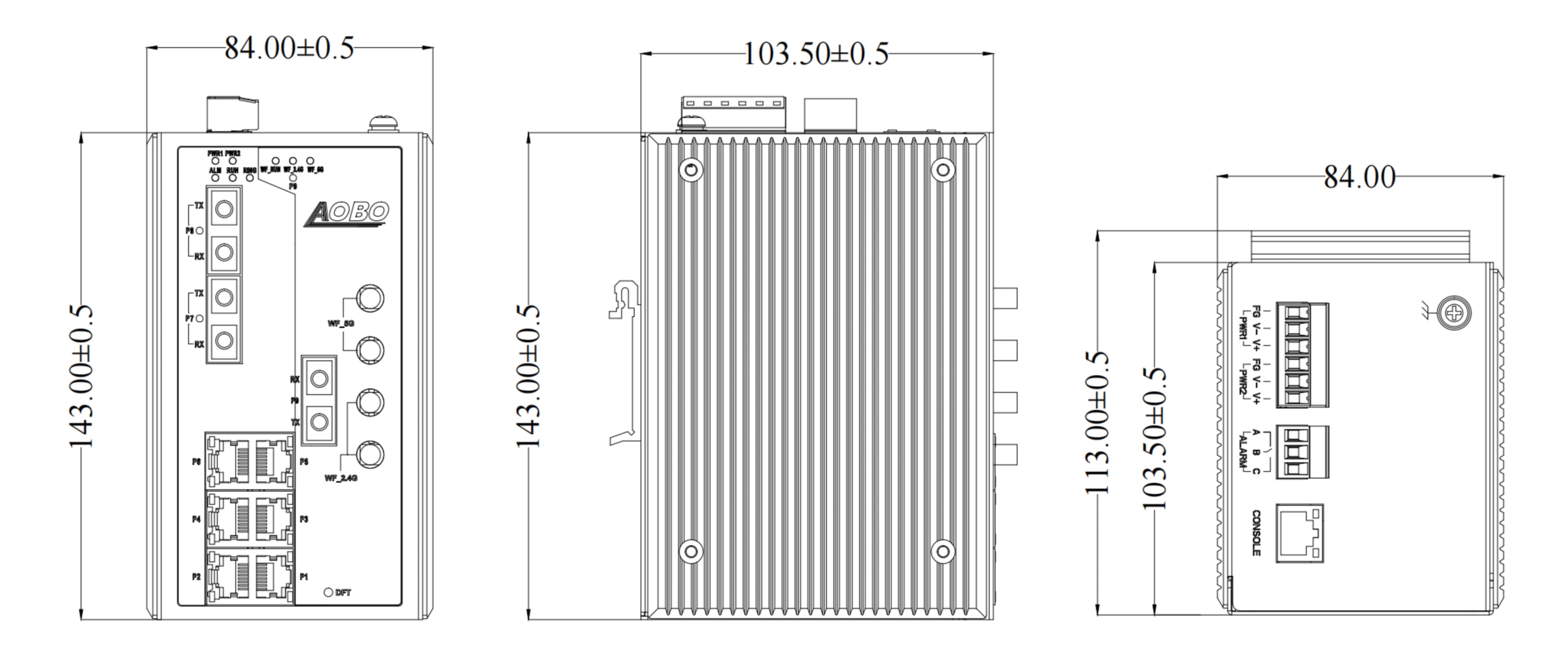 AOBO 5011 网管型导轨式工业以太网交换机