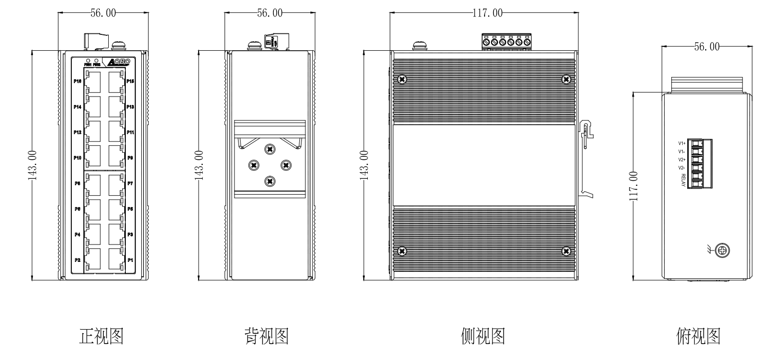 AOBO 3028/3028S系列 28口百兆二层非网管型工业以太网交换机（PoE可选）